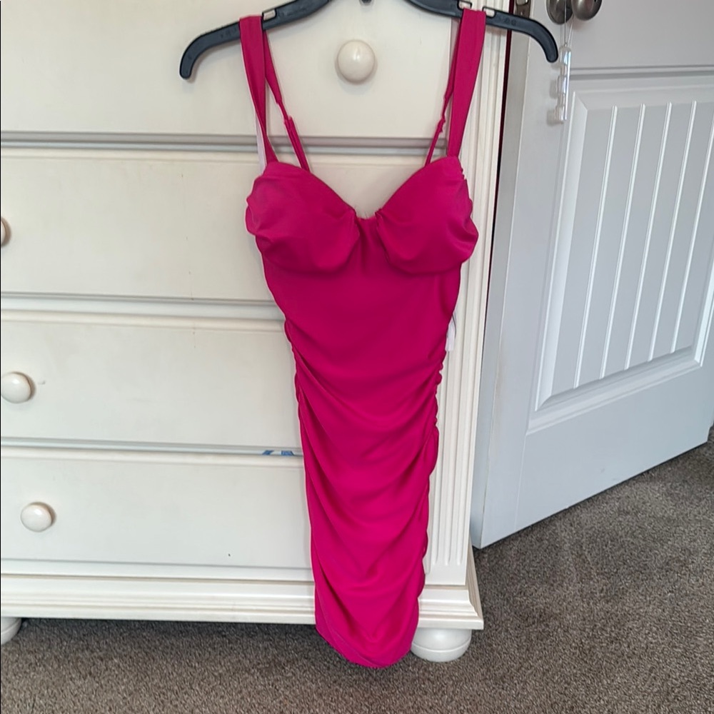 B Darlin Vibrant Pink Dress